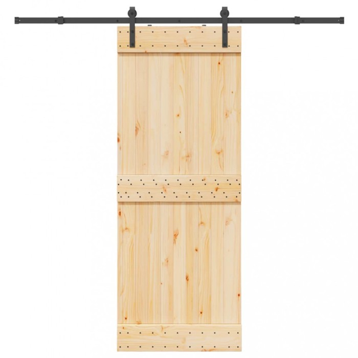 vidaXL Ușă glisantă cu set de feronerie 80x210 cm, lemn masiv de pin 3332659