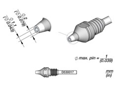 V&acirc;rf 2x1,1mm pentru ciocane de dezlipit JBC TOOLS