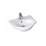 Lavoar ceramic cu aripi Leziter V55 55x42 cm, montaj pe perete, cu preaplin