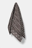 Tory Burch esarfa de matase T Monogram Sublime culoarea maro, modelator, 167421-245