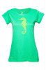 Tricou verde cu decolteu rotund Cuffys, de dama