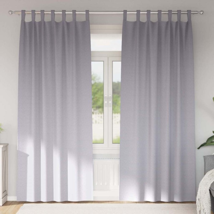 vidaXL Perdele cu perdele 2 pcs Gri metalic 245x140cm Poliester 4107581