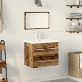VidaXL Dulap pentru Chiuvetă Baie cu Blat Integrat Lemn Vechi Lemn Stratificat