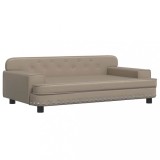 Cumpara ieftin Pat de caini, cappuccino, 90x53x30 cm, piele ecologica