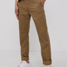 Vans Pantaloni bărbați, culoarea maro, model drept VN0A5FJ7DZ91-dirt