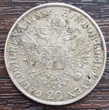 (A654) MONEDA DIN ARGINT AUSTRIA - 20 KREUZER 1832, LIT. M, PATINA FRUMOASA