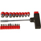 Surubelnita Multifunctionala cu Maner T, 20 Piese, Capete Diverse, Imbus, Trusa Hobby