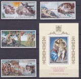 DB1 Pictura Vatican 1994 Terminare Restaurare Capela Sixtina Michelangelo 8 v. + SS MNH, Nestampilat