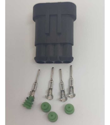 Set conector cablu Superseal 1.5 tata mufa 4 pin 4 pini inclusi + 4 garnituri incluse IP67 TE Connectivity 282106-1-SET-M foto