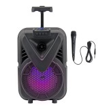 Boxa portabila ZQS8136 cu microfon, 48W PMPO, BT/FM/USB, LED RGB