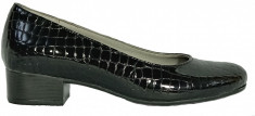 Pantofi dama casual din piele lacuita de culoare neagra Ninna Art 234 foto