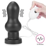 Dop Anal Cu Vibratii XXL King Sized Vibrating Anal Rammer, Negru, 17.5 cm, Lovetoy