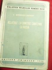 C.Boranescu-Lahovary- Relatiile lui D.Cantemir cu Rusia 1946 ,43 pag