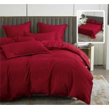 Lenjerie pat dublu,bumbac finet,6 piese,cearceaf normal 230x250cm, cearceaf pilota 200x230cm, 2 fete de perna 50x70, 2 fete de perna 70x70,rosie-81213