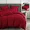 Lenjerie pat dublu,bumbac finet,6 piese,cearceaf normal 230x250cm, cearceaf pilota 200x230cm, 2 fete de perna 50x70, 2 fete de perna 70x70,rosie-81213