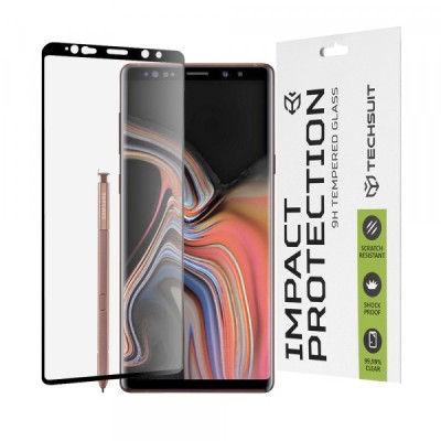 Folie de protectie Ecran Techsuit pentru Samsung Galaxy Note 9 N960, Sticla Securizata, Full Glue, 111D, Neagra foto