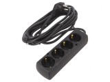 Prelungitor Schuko 4 Prize Negru 3x1,5mm2