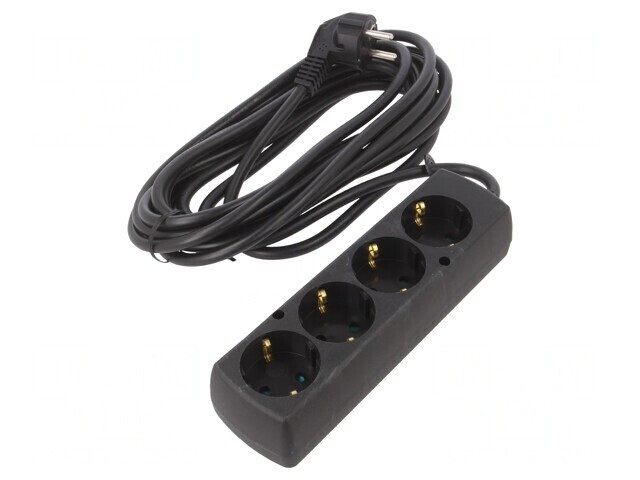 Prelungitor Schuko 4 Prize Negru 3x1,5mm2