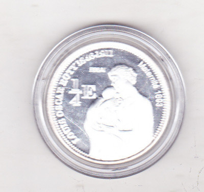 bnk mnd Mayotte 1/4 euro 2004 , proof , argint foto