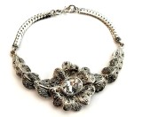 bratara argint 925 model Art Deco, cu marcasite si quartz