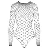 Neglijeuri - Cottelli Fantezie Body din Plasa cu Maneci Lungi Decorat cu Strasuri Stralucitoare Small-Large