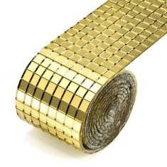 Banda Adeziva din Oglinda, Dimensiune 4 x 100 cm, pentru Home Design si Decor Obiecte, 1024 Bucati, Culoare, Auriu, CBD CORAL BEST DEALS 100 g 100 g 1