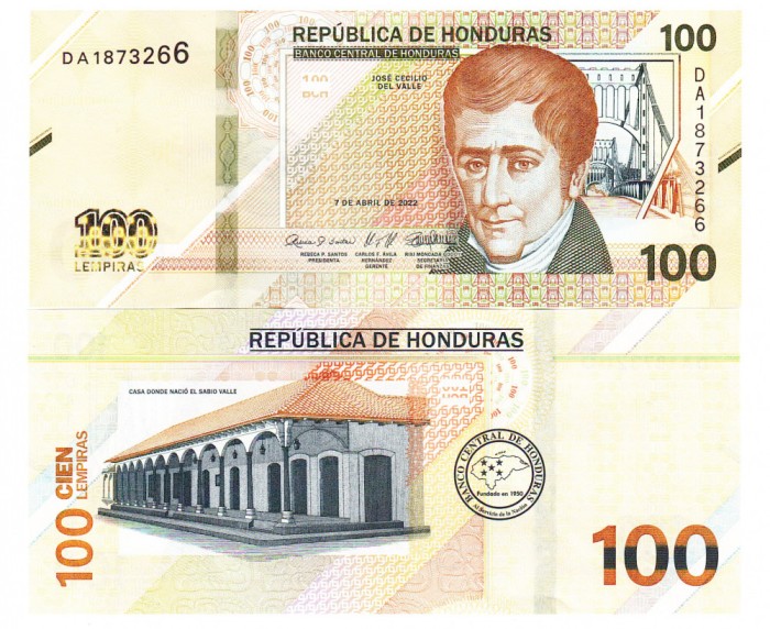 Honduras 100 Lempiras 2022 P-112 UNC
