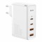 Incarcator 2x usb-c pd 100w, 2x usb-a qc3.0 si cablu tip-c baseus (ccgan2p-l02), alb