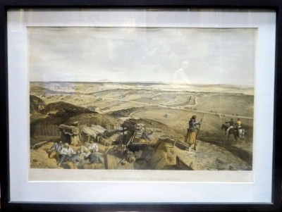 Litografie semnata W Simpson ,,Bastion du Mat from central bastion &amp;#039;&amp;#039; 1856 foto