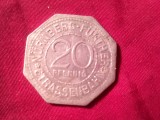 Jeton Nuemberg and Furth 1920 - 20 pf aluminiu , / Peter Henlein , cal. medie