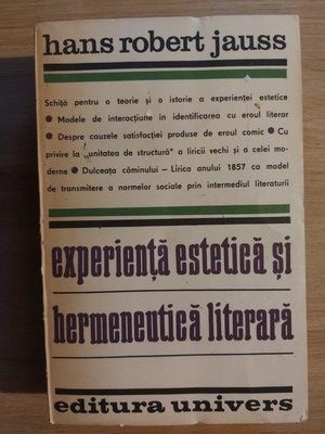 Experienta estetica si hermeneutica literara- Hans Robert Jauss foto