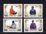 Serie Completă 4 Timbre Nauru 1982 Crăciun Lideri Religioși Preoți Pastori Neștampilate - A875
