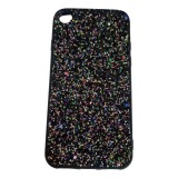 Husa de protectie pentru apple iphone 7 sparkling glitter tpu negru, Flippy