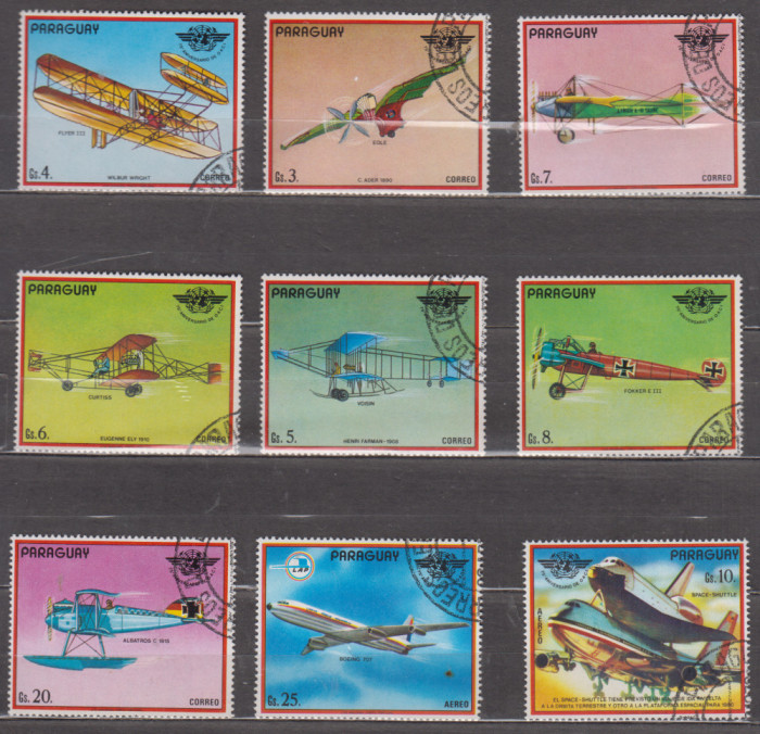 A12 S5 4 - Timbre foarte vechi - Paraguay - avioane