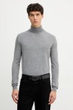 Karl Lagerfeld pulover de l&acirc;nă culoarea gri, light, cu guler, 554399.655058