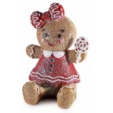 Figurina Craciun Turta Dulce Fetita polirasina multicolora cm 10 x 10 x 13,5 H