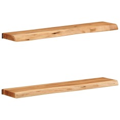 vidaXL Rafturi de perete 2 buc 80x20x3,5 cm Lemn masiv de salc&acirc;m