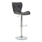 Cumpara ieftin Scaun bar Jorine inaltime ajustabila negru piele ecologica PU si baza cromata 53x44x114 cm