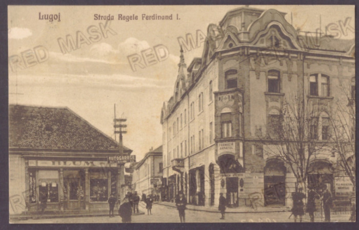 4660 - LUGOJ, Timis, street stores, Romania - old postcard - used - 1925