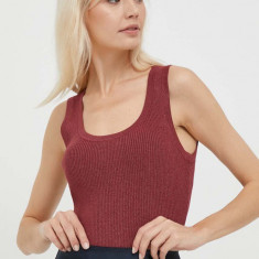 United Colors of Benetton top femei, culoarea bordo