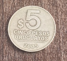 C50 - Moneda foarte veche - Uruguay - 5 pesos - 2005
