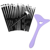 Set Profesional de Machiaj cu 20 de Pensule Antialergice si Sablon Multifunctional 4-in-1 Eyeliner din Silicon in Nuanta Mov