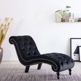 Cumpara ieftin Șezlong, negru, catifea