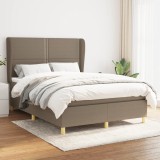 Cumpara ieftin Pat continental cu saltea gri taupe 140x200 cm material textil