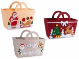 Cumpara ieftin Set 3 gentute Craciun textil multicolor 22x10x17 cm