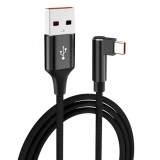 Cablu USB-A 2.0 la USB type C drept/unghi 90 grade 3A 0.5m, ku31czm05
