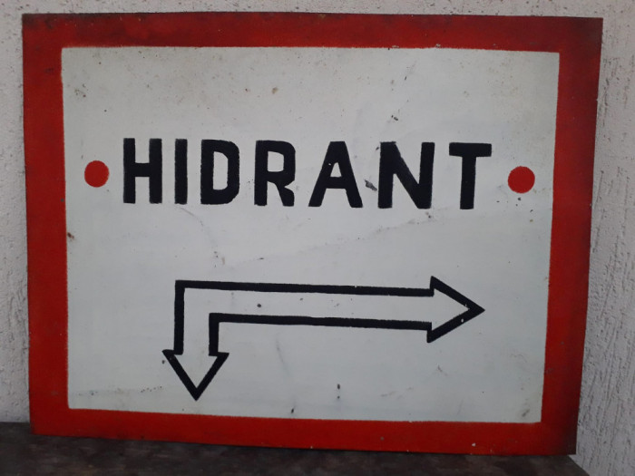 HST Tablă vopsită Hidrant Rom&acirc;nia comunistă decor industrială