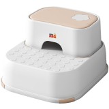 Scaunel Inaltator pentru Copii 2 in 1 cu Doua Trepte Linomag&reg;, Multifunctional, pentru WC, Baie si Bucatarie, Alb / Somon