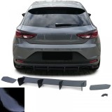 Insert difuzor spate sport cu splitter negru lucios, potrivit pentru Seat Leon 3 5F Cupra 12-16 Performance AutoTuning