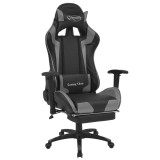 vidaXL Scaun de gaming Gri 70 x 71 x 136 cm Piele artificiala 20181